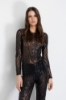 Body In Tulle Lavorato • Nero
