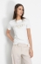 T-Shirt Paricollo Mezza Manica Con Personalizzazione Strass /Borchie Termo • Off White