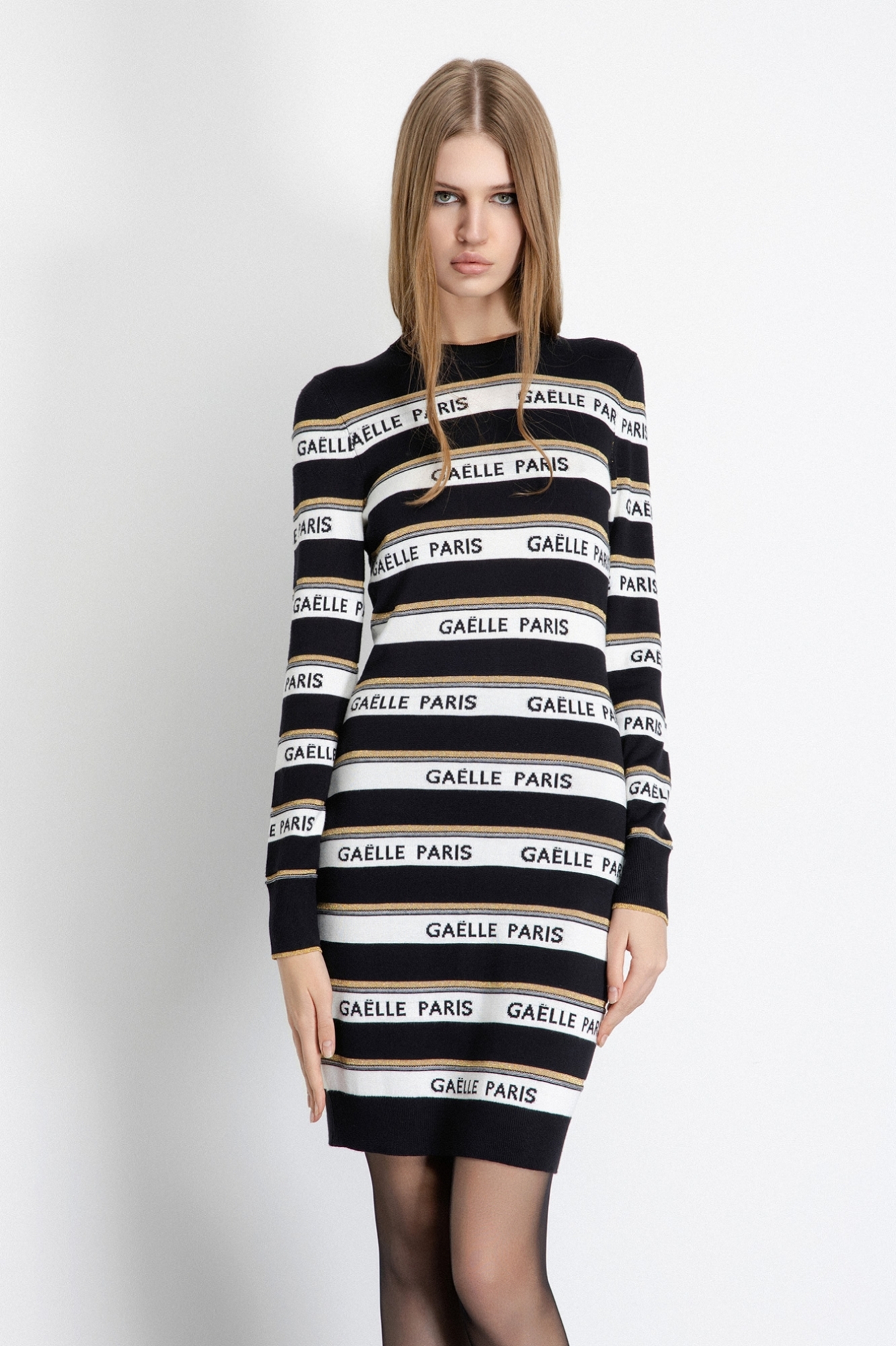 Mini Abito In Maglia Jacquard • Nero