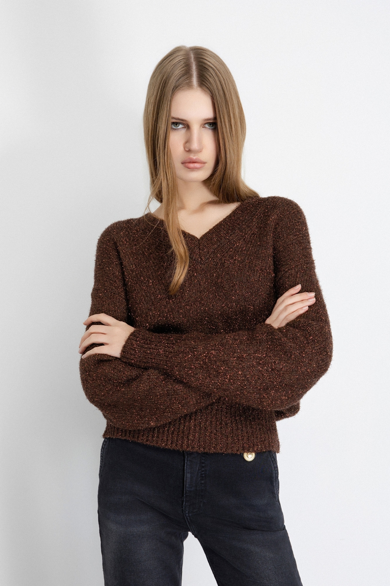 Pullover Lurex • Cioccolato