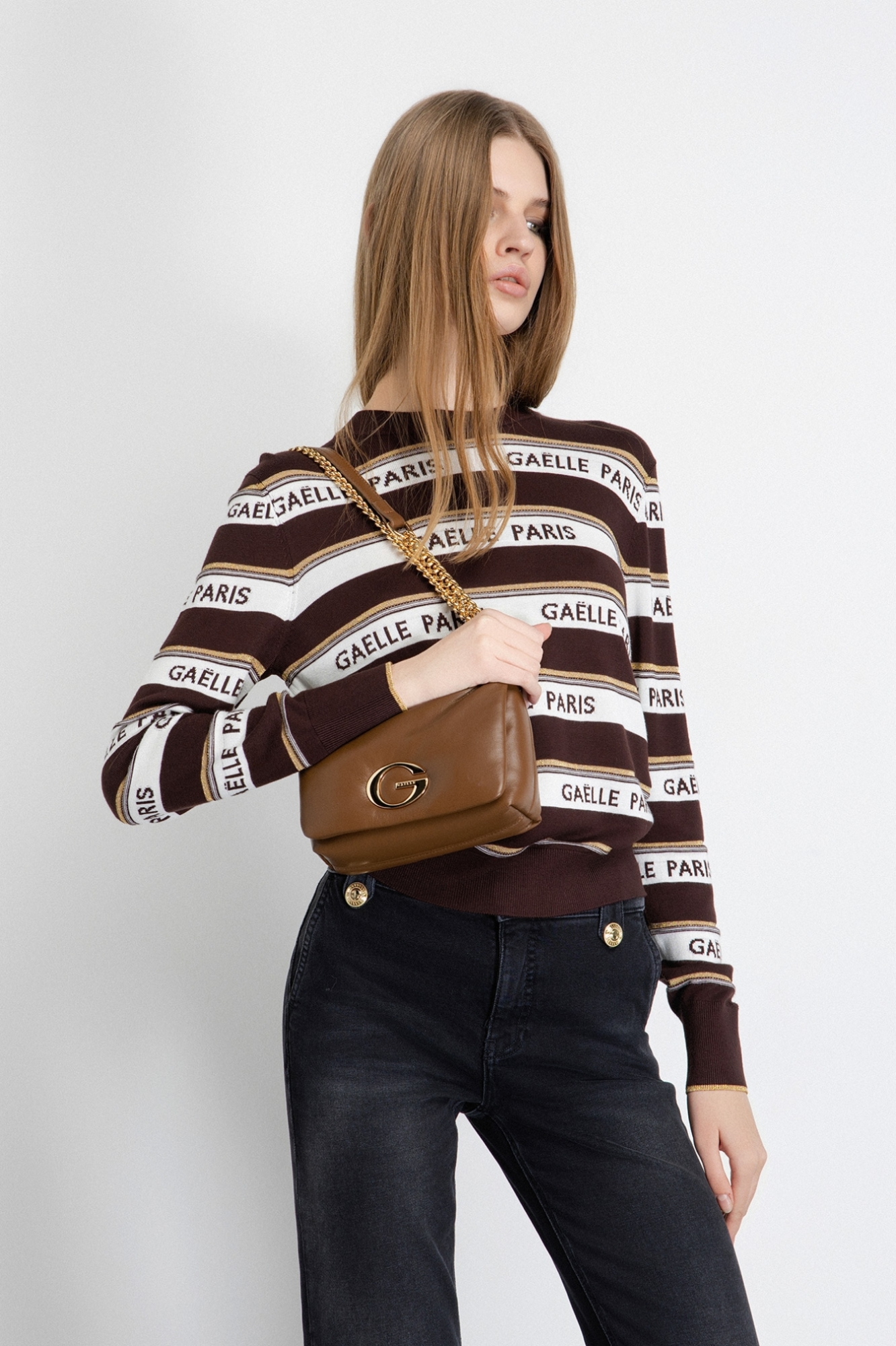 Mini Shoulder Strap Puffer Maxi G • Cioccolato