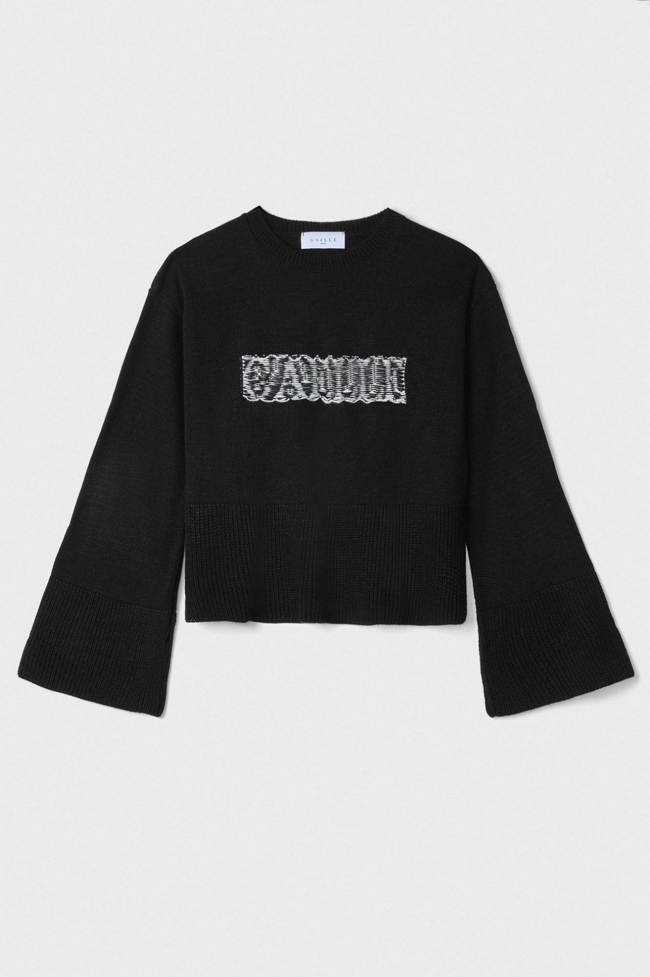 Pullover Cropped In Maglieria • Nero