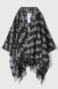 Poncho Fantasia Allover Jacquard • Nero-Offwhite