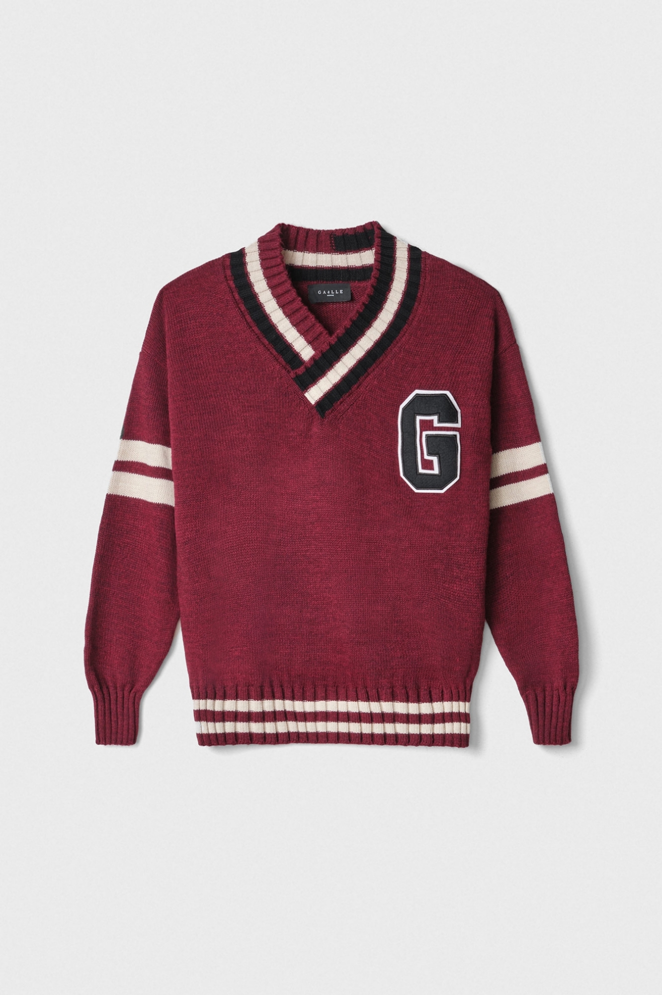 Maglia Scollo A V Logo Lato Cuore • Bordeaux