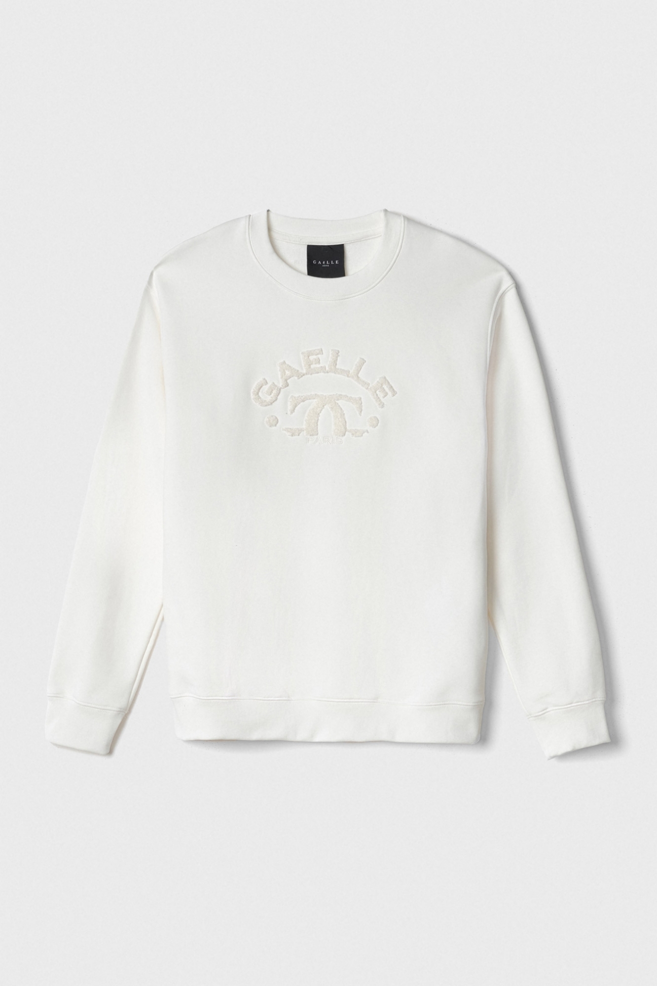 Felpa Girocollo Manica Lunga E Ricamo • Off White