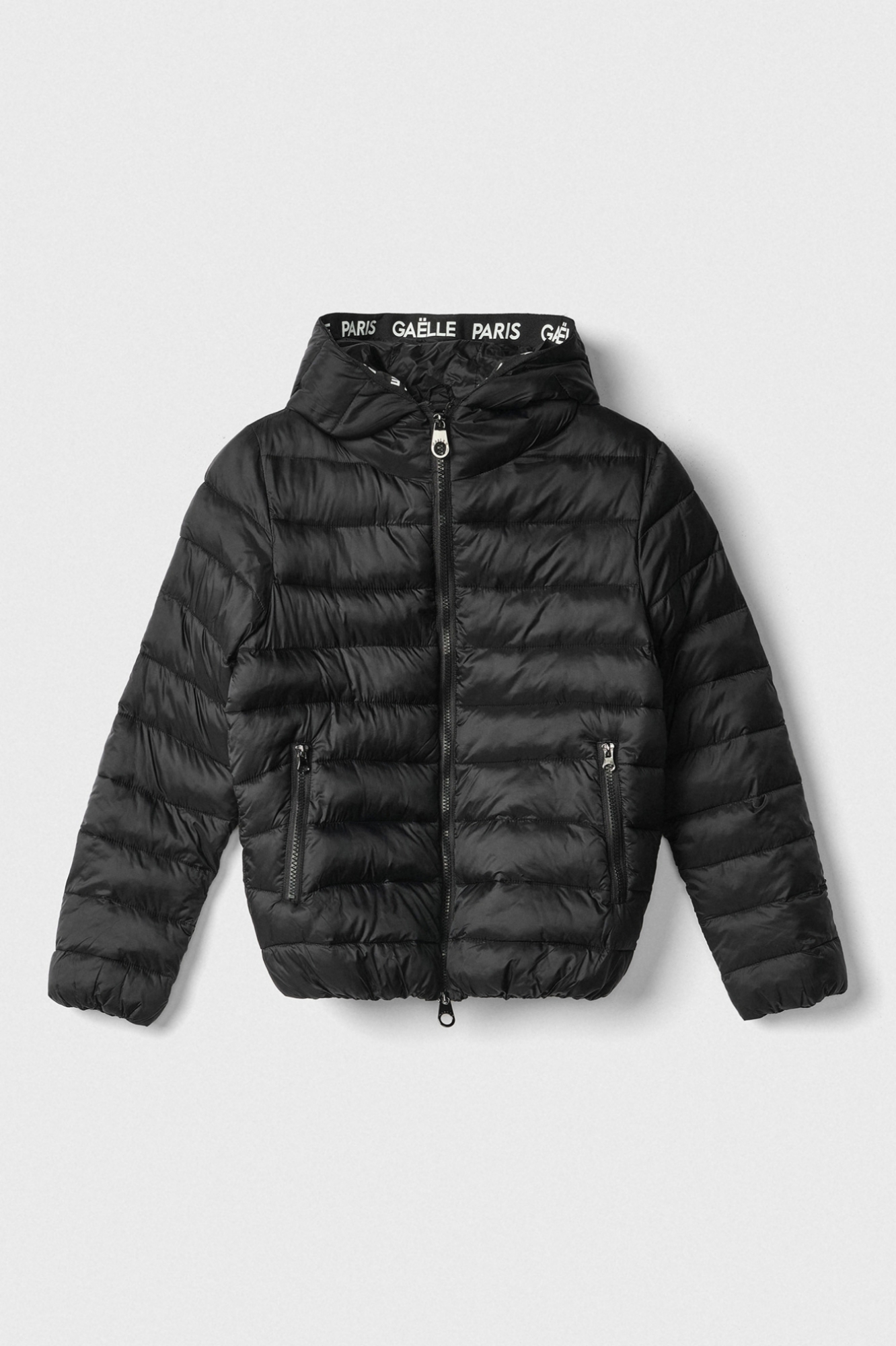 Piumino Manica Lunga Con Cappuccio • Nero