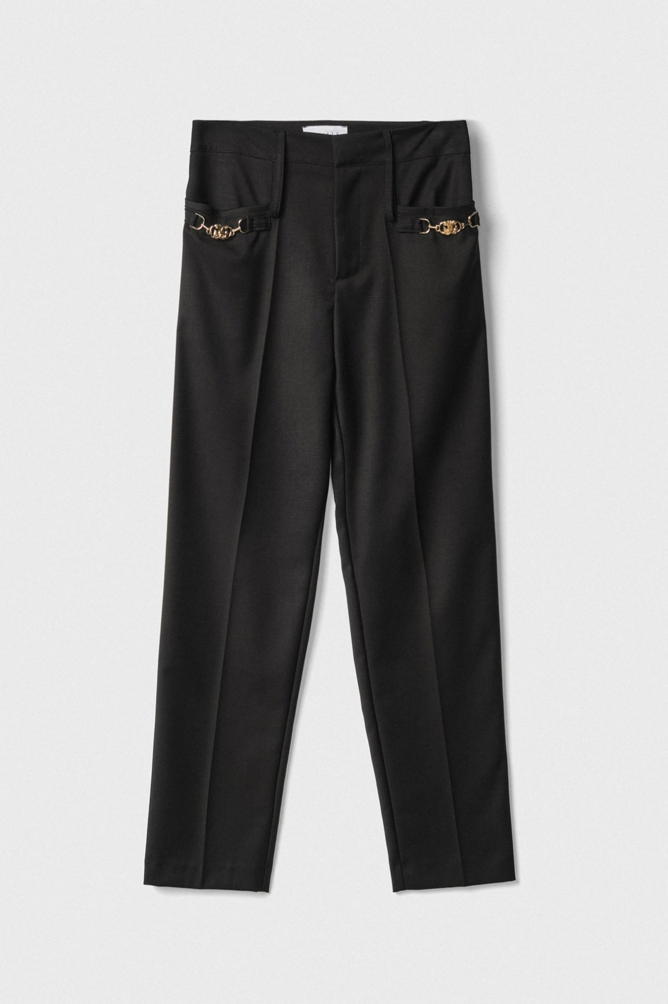 Pantalone A Sigaretta Con Tasche A Filetto Oblique • Nero