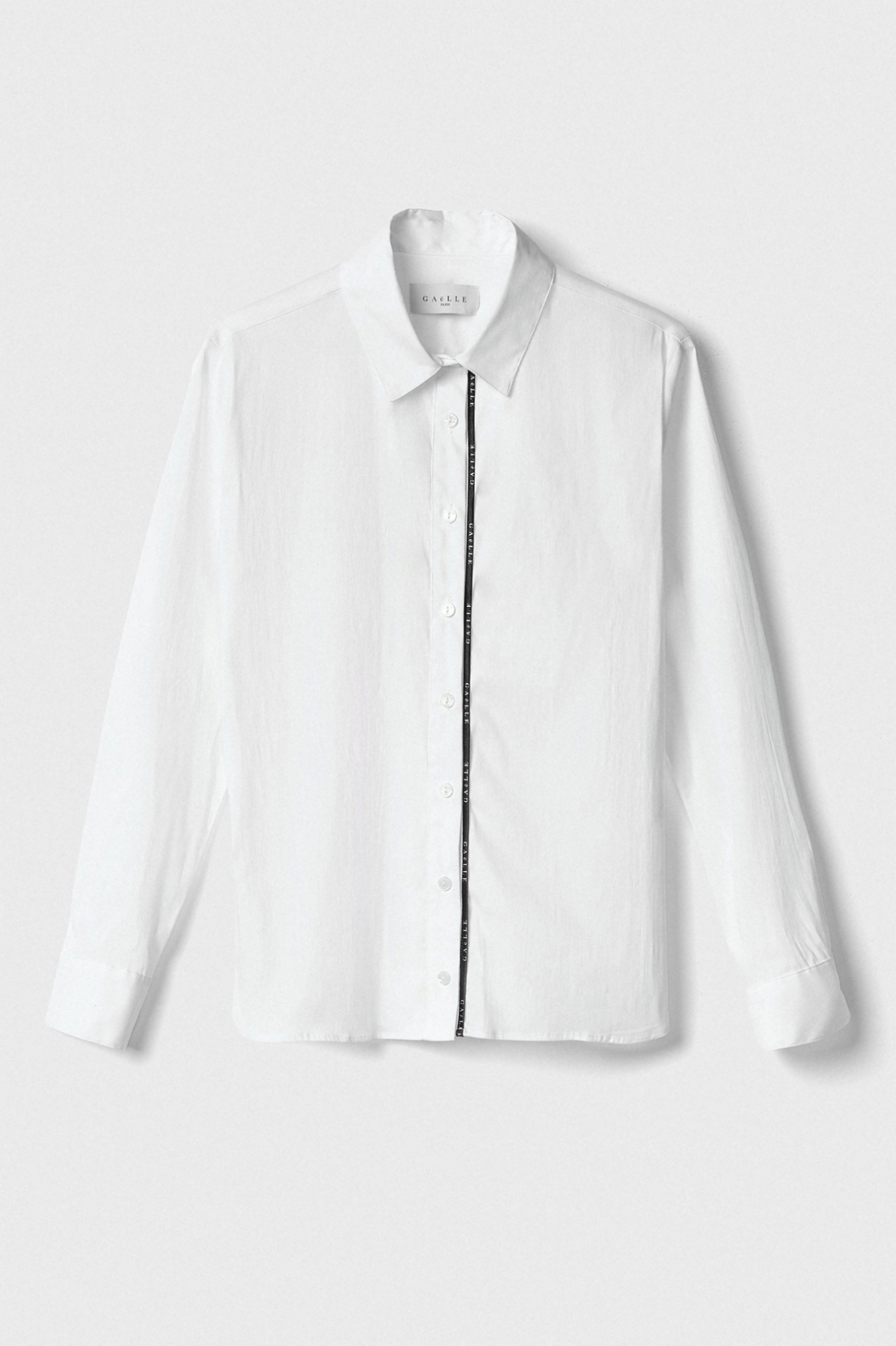 Camicia Manica Lunga Con Piping • Off White
