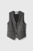 Gilet Gessato Monopetto Slim Fit • Grigio Ferro