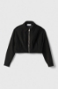 Giubbino All Zip Corto Con Pieghe Sul Fondo • Nero