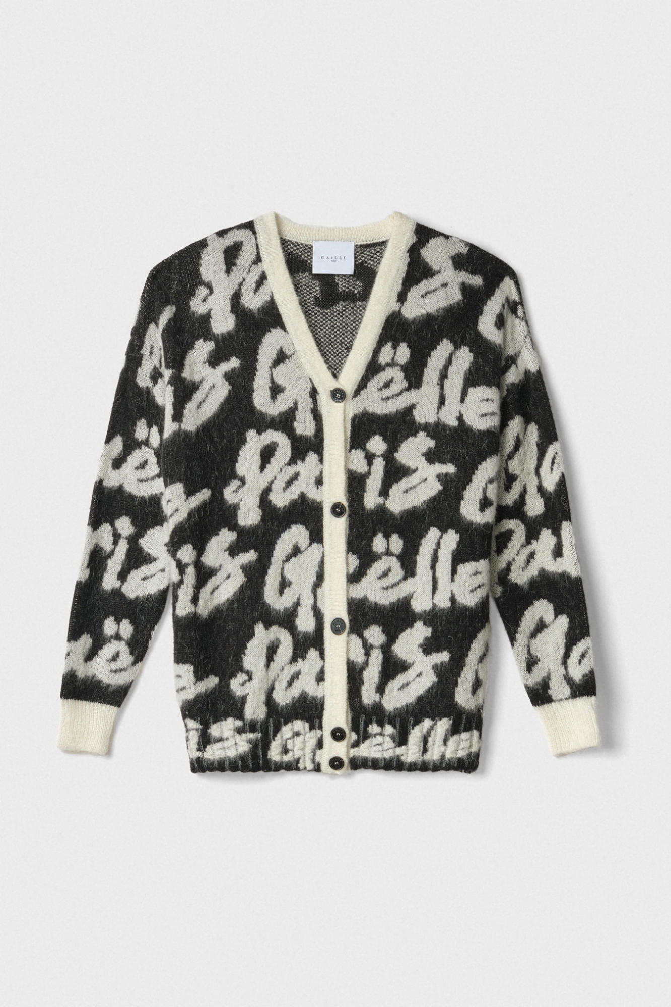 Cardigan Over In Maglieria • Nero Offwhite