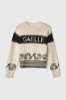 Pullover Paricollo In Maglieria Con Balza E Polsi Alti • Off White