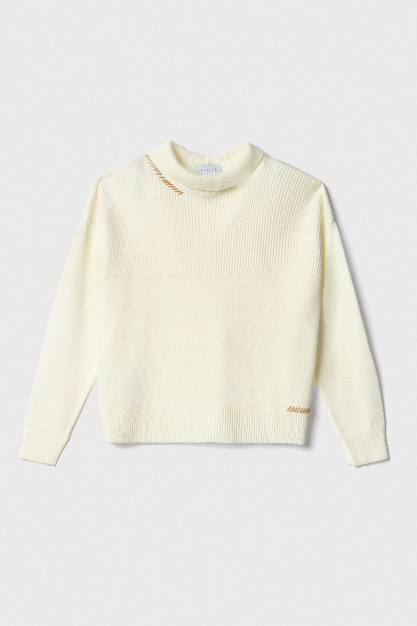 Pullover In Maglia Rasata • Burro