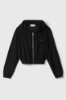 Felpa Zippata Cropped Con Cappuccio • Nero