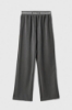 Pantalone Dritto Con Pieghe E Smacchinato In Vita • Grigio Ferro