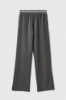 Pantalone Dritto Con Pieghe E Smacchinato In Vita • Grigio Ferro