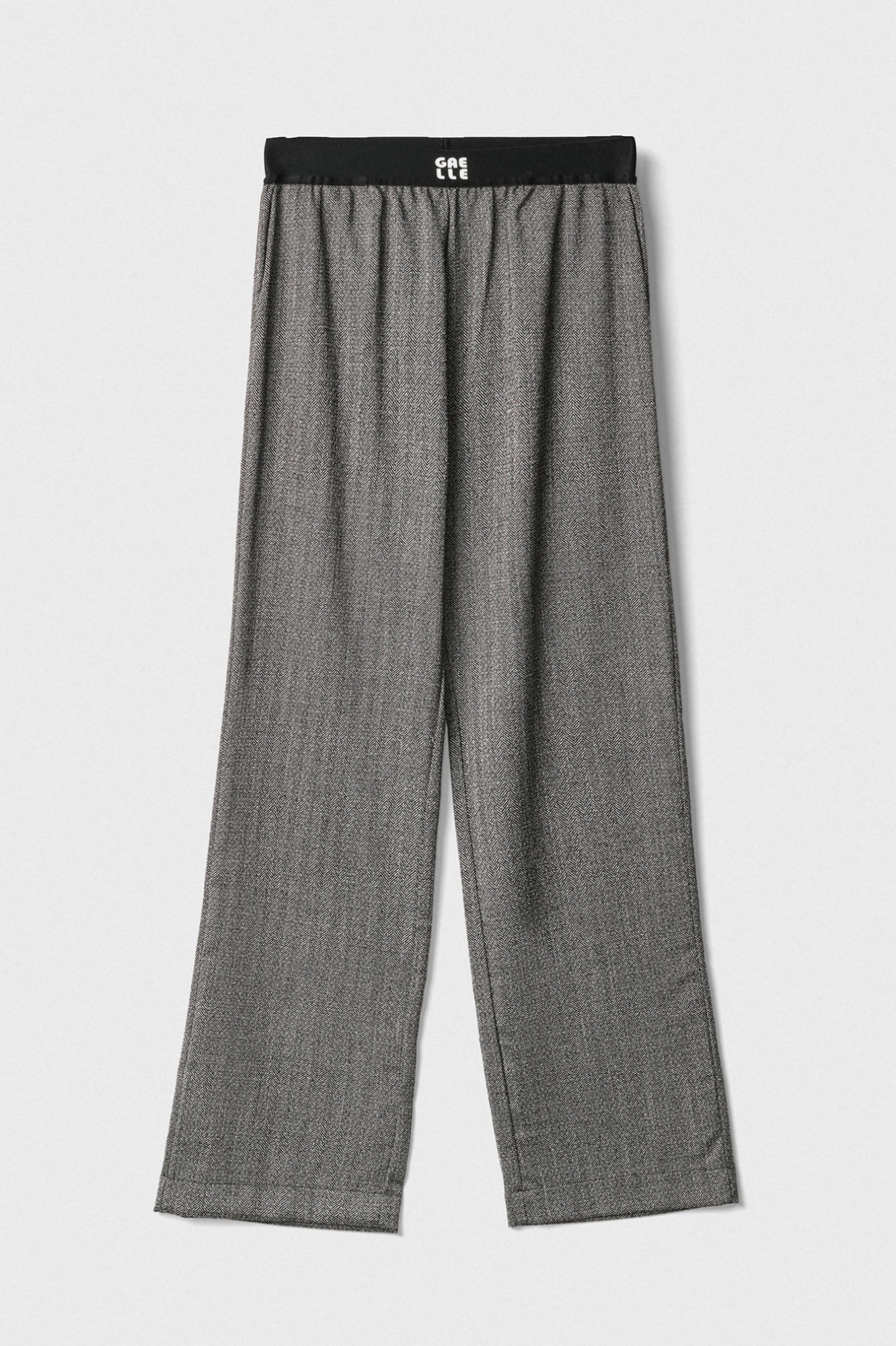 Pantalone Dritto Con Pieghe Con Elastico • Nero