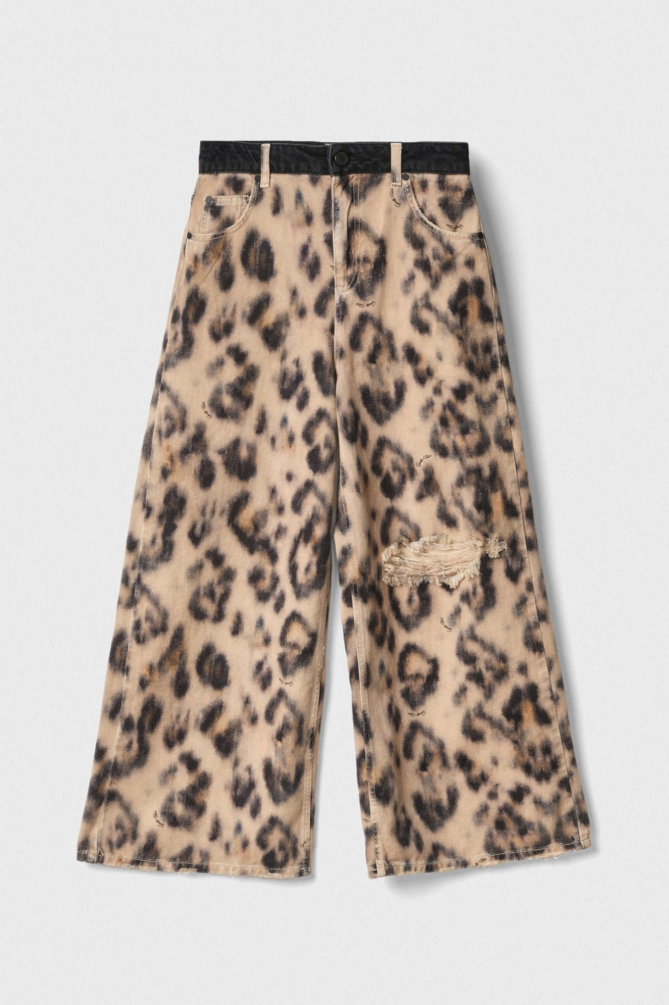 Pantalone Stampato Loose Fit Over Extralong Con Rotture • Maculato