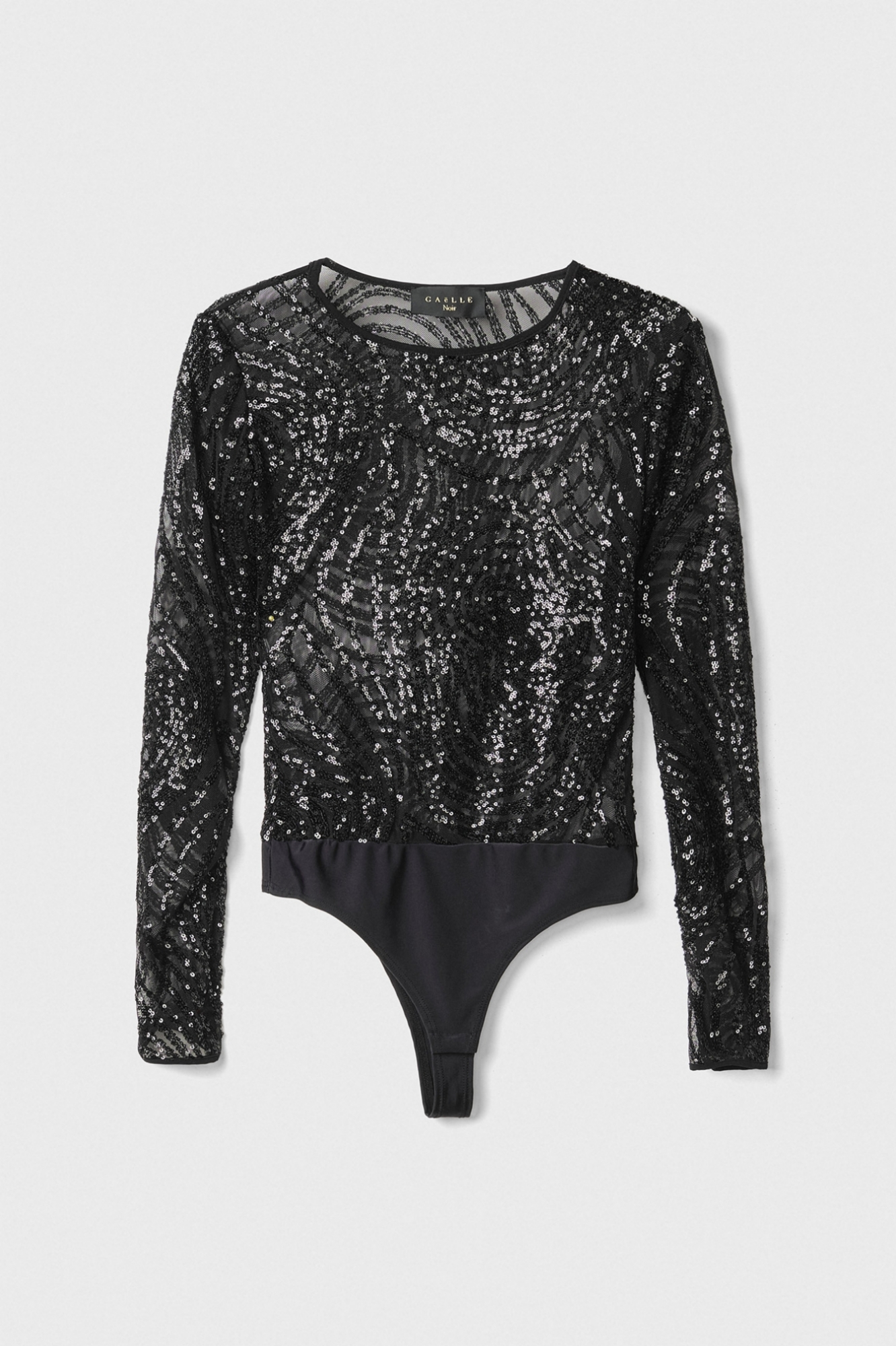 Body In Tulle Lavorato • Nero