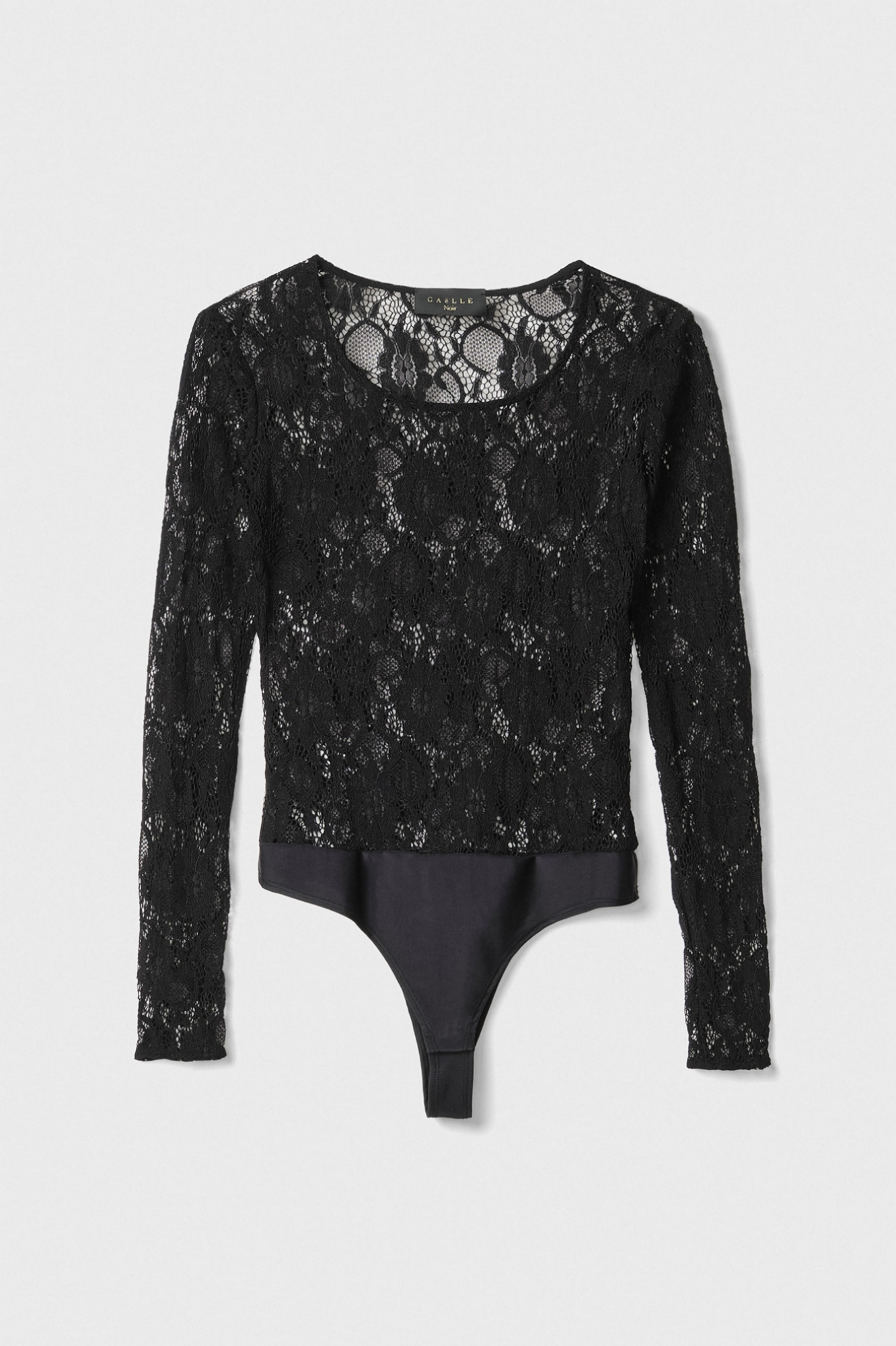Body Manica Lunga In Pizzo • Nero