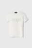 T-Shirt Paricollo Mezza Manica Con Personalizzazione Strass /Borchie Termo • Off White
