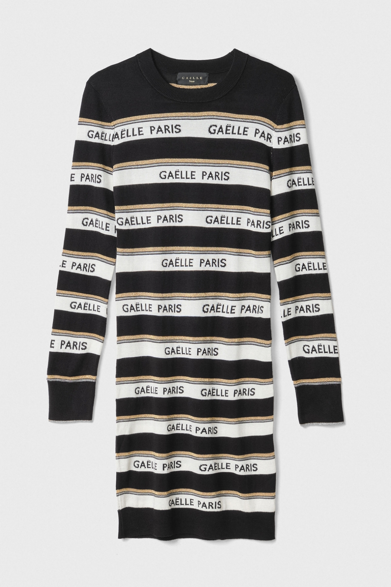 Mini Abito In Maglia Jacquard • Nero