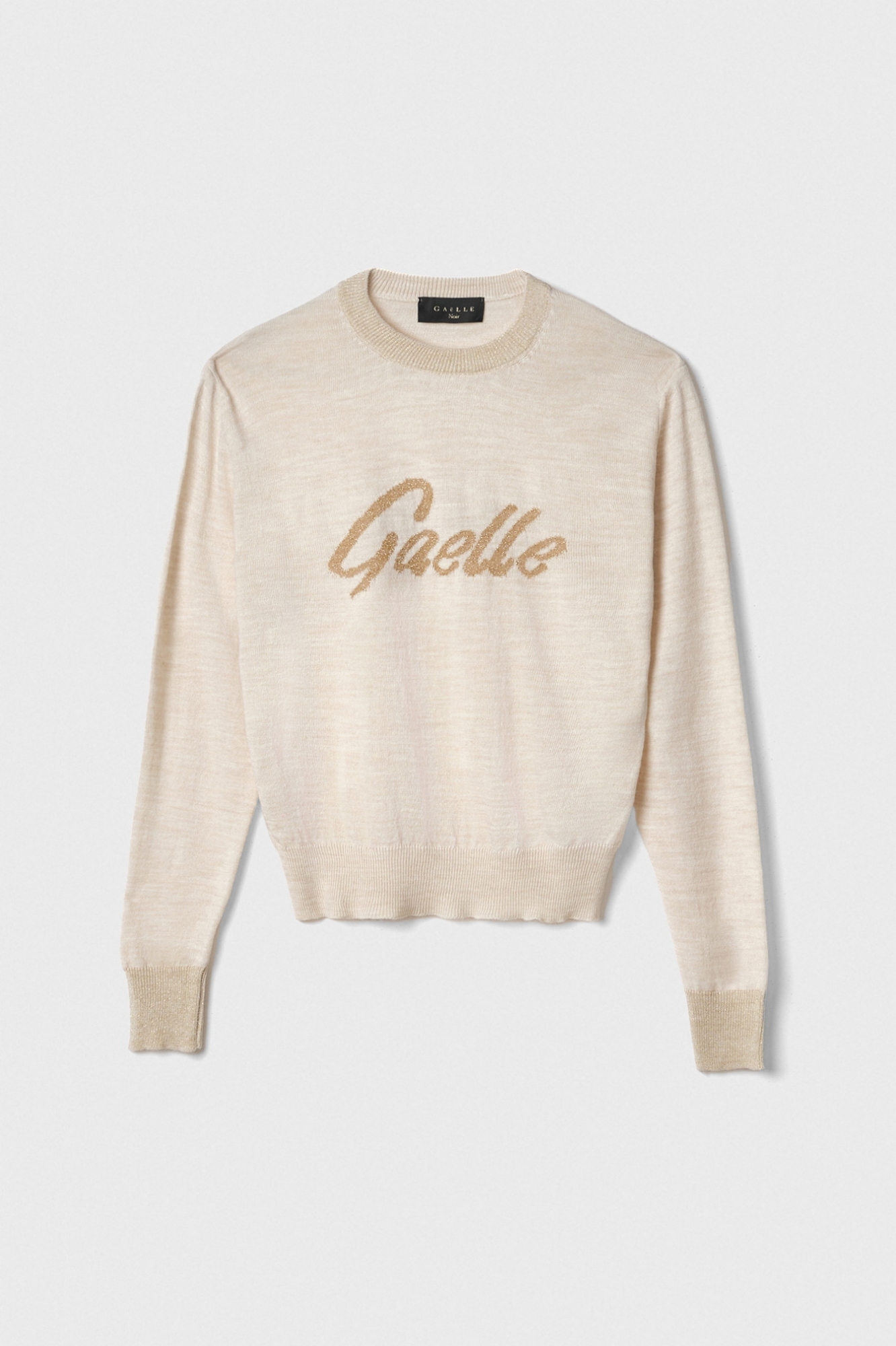 Pullover Logo Lurex • Panna