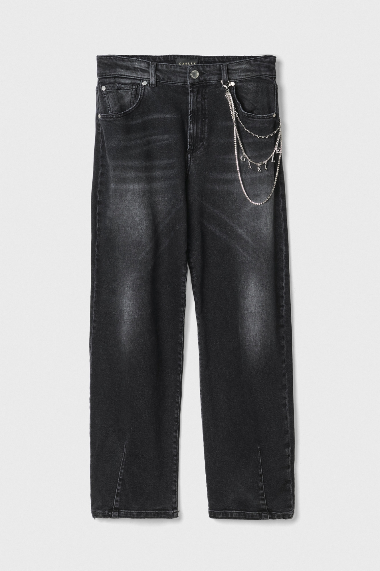 Pantalone Balloon Fit Con Catena Gioiello • Nero