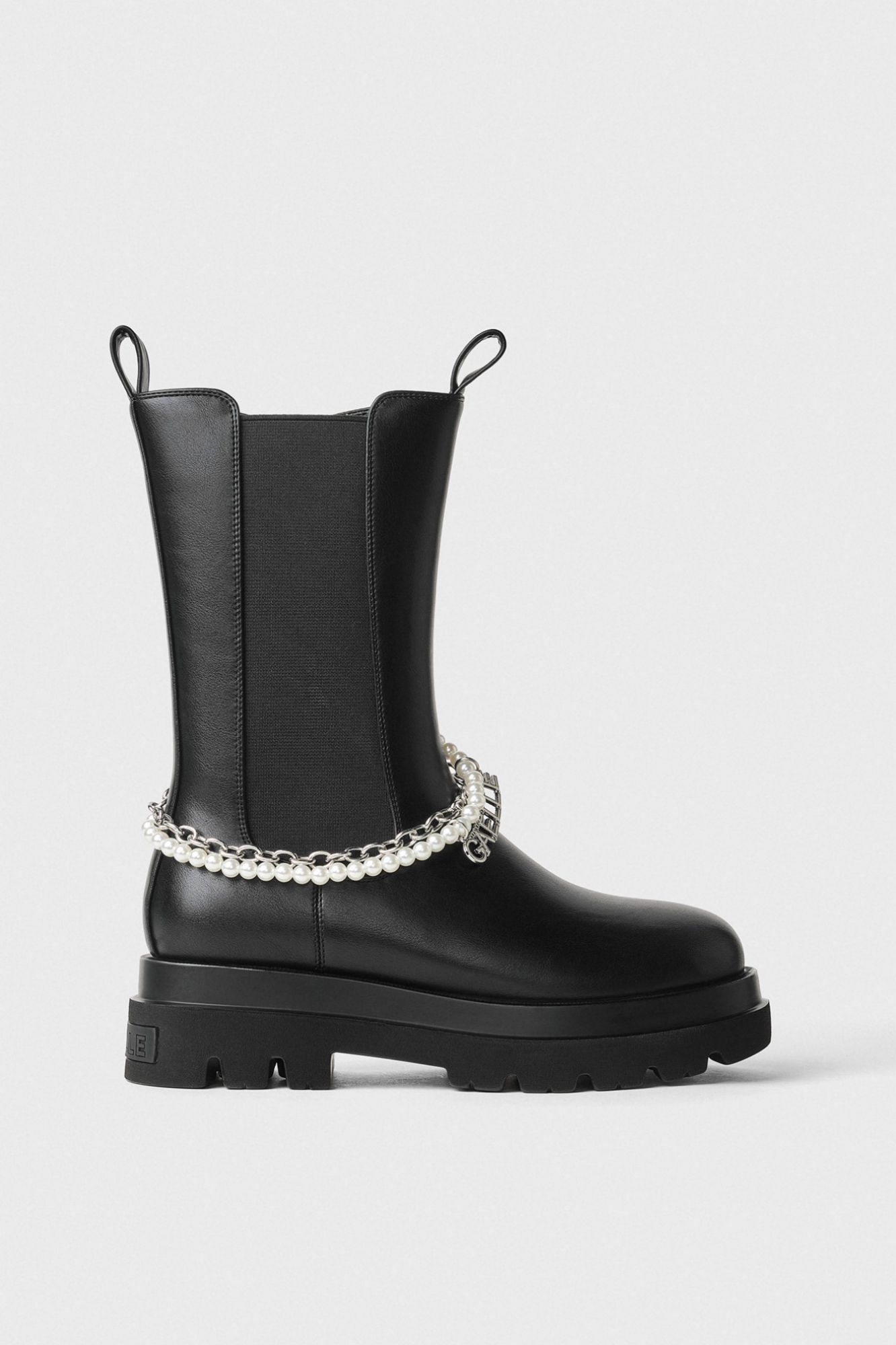Beatles Boots Con Catena Gioiello • Nero