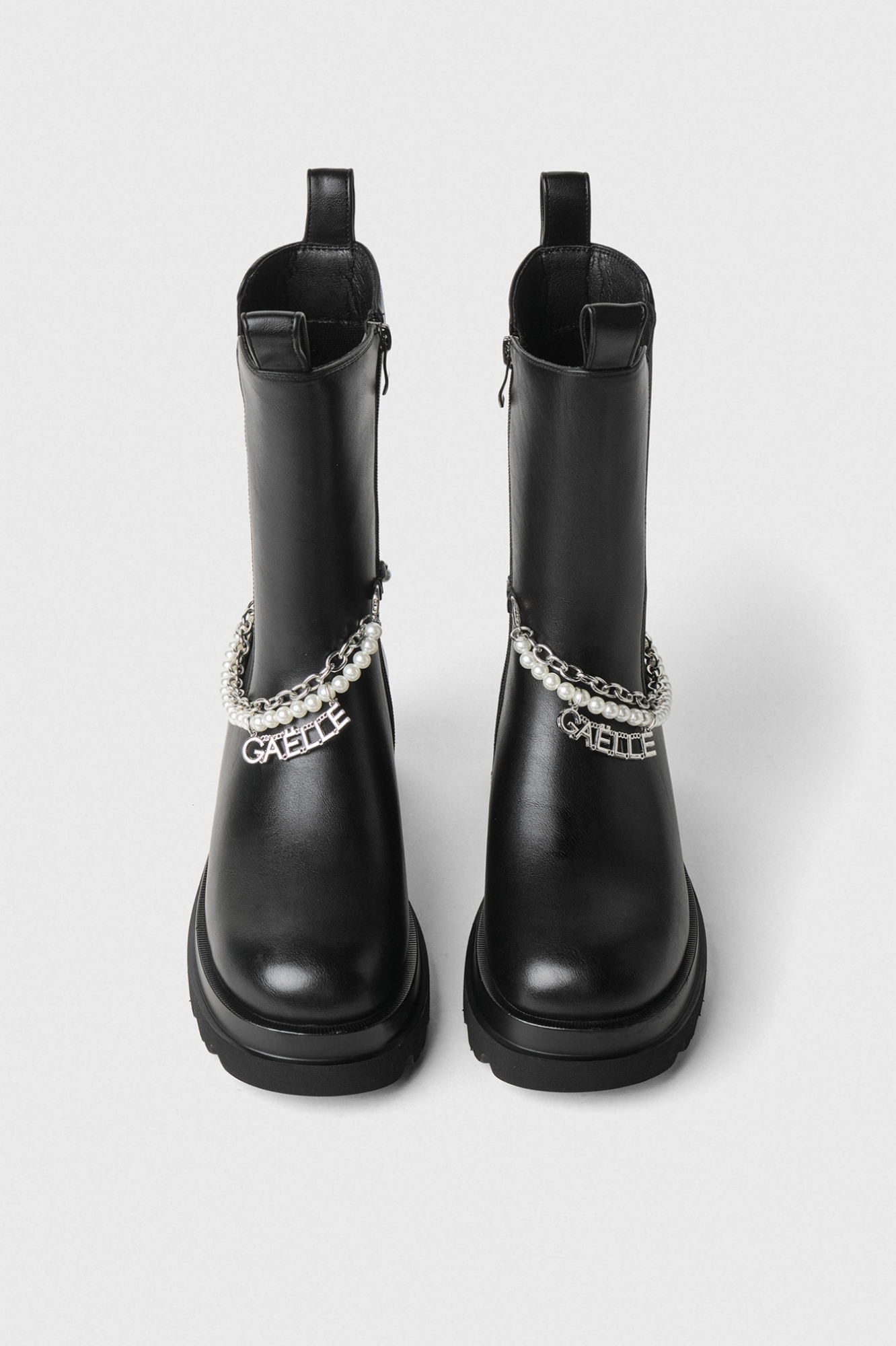 Beatles Boots Con Catena Gioiello • Nero