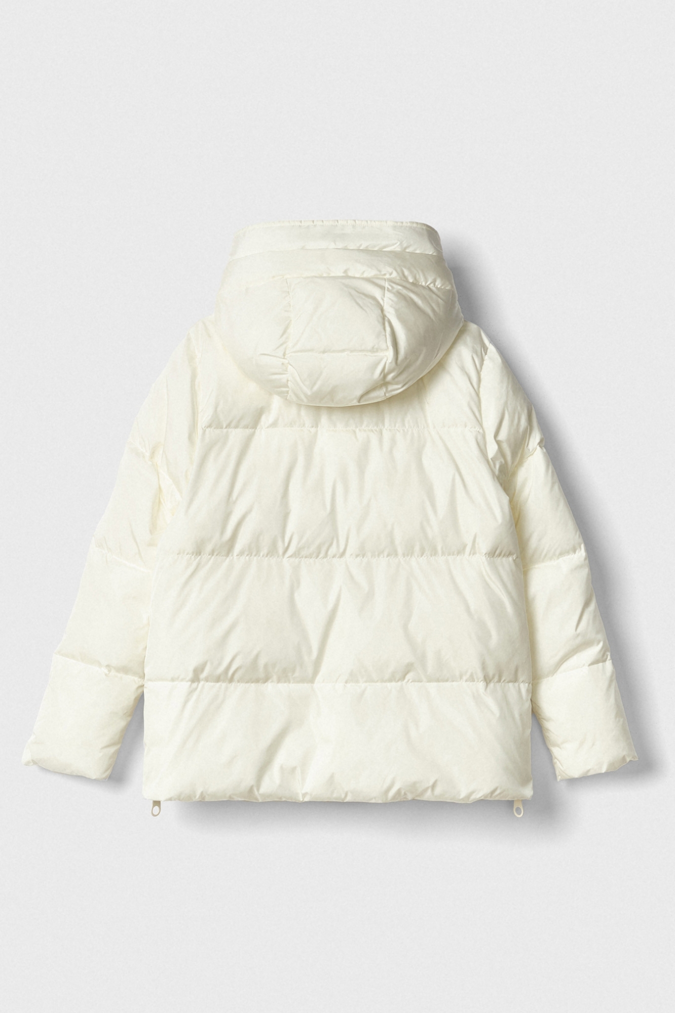 Piumino Manica Lunga Con Tirazip Logato • Bianco