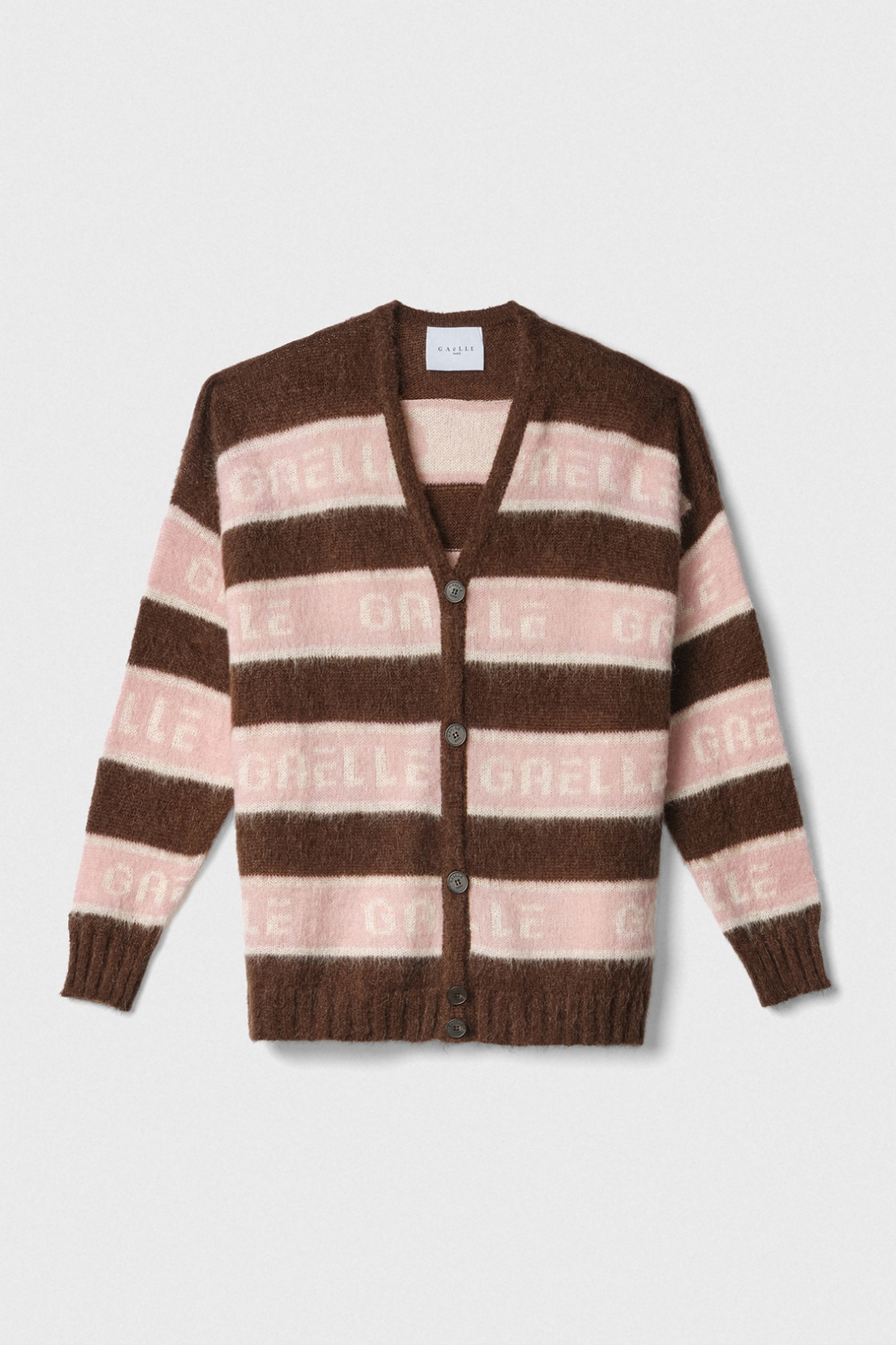 Immagine di Cardigan Over In Maglieria Con Lavorazione Logo • Bruciato Rosa Cipria