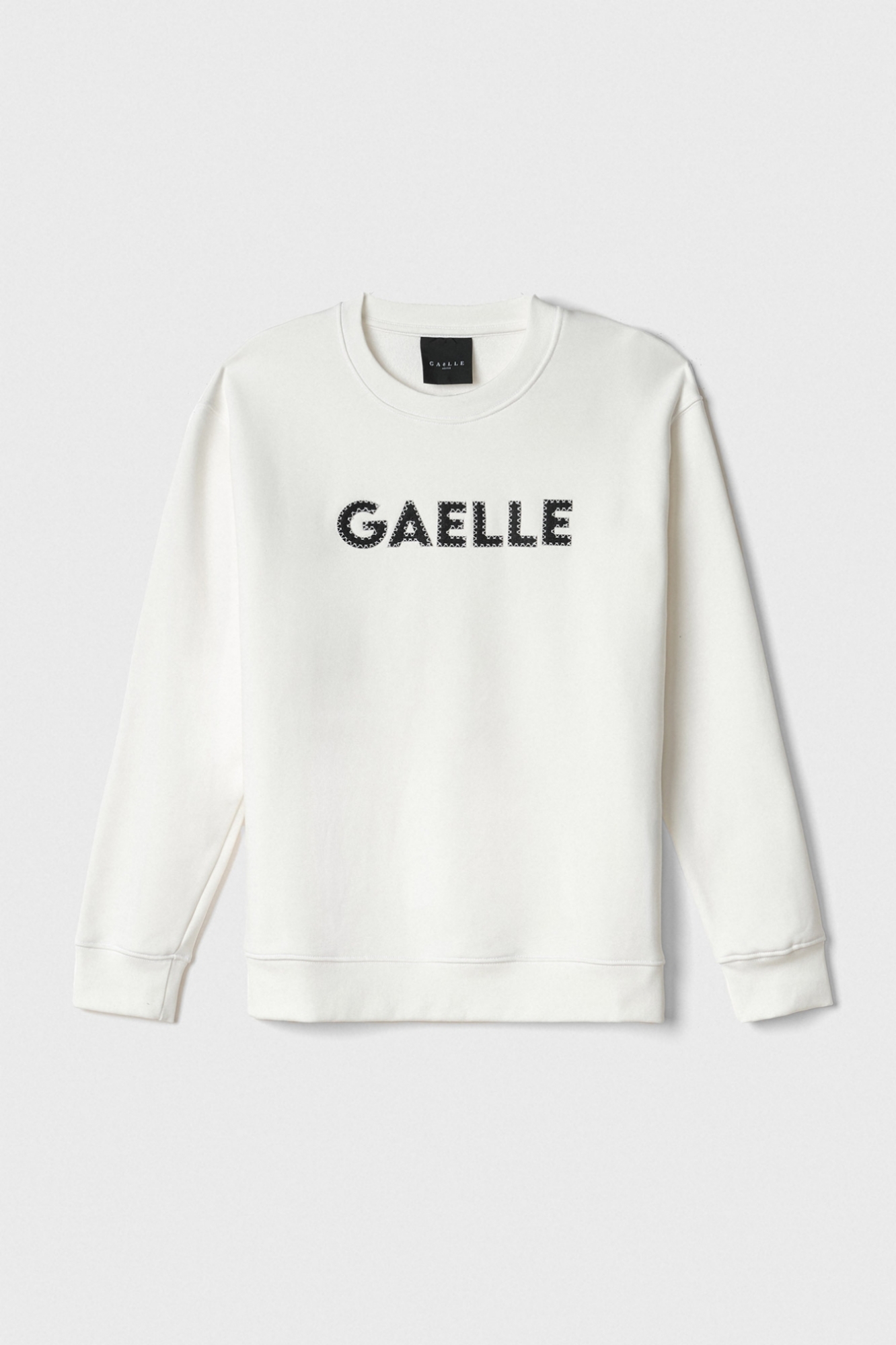 Felpa Girocollo Manica Lunga E Ricamo • Off White