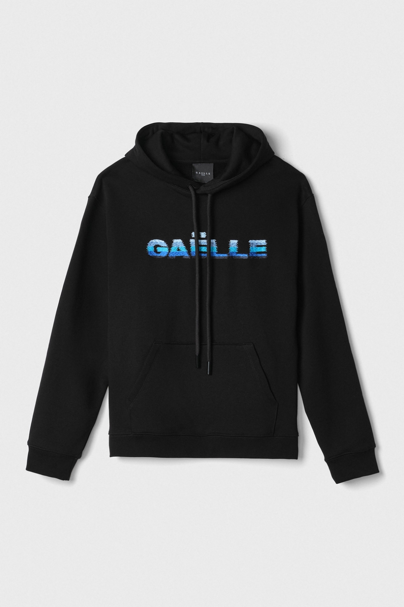 Felpa Cappuccio Con Marsupio Manica Lunga E Ricamo • Nero