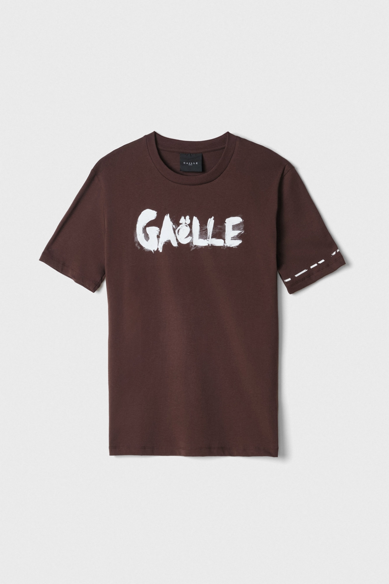 T-Shirt In Jersey Mezza Manica Basic Con Stampa • Moro