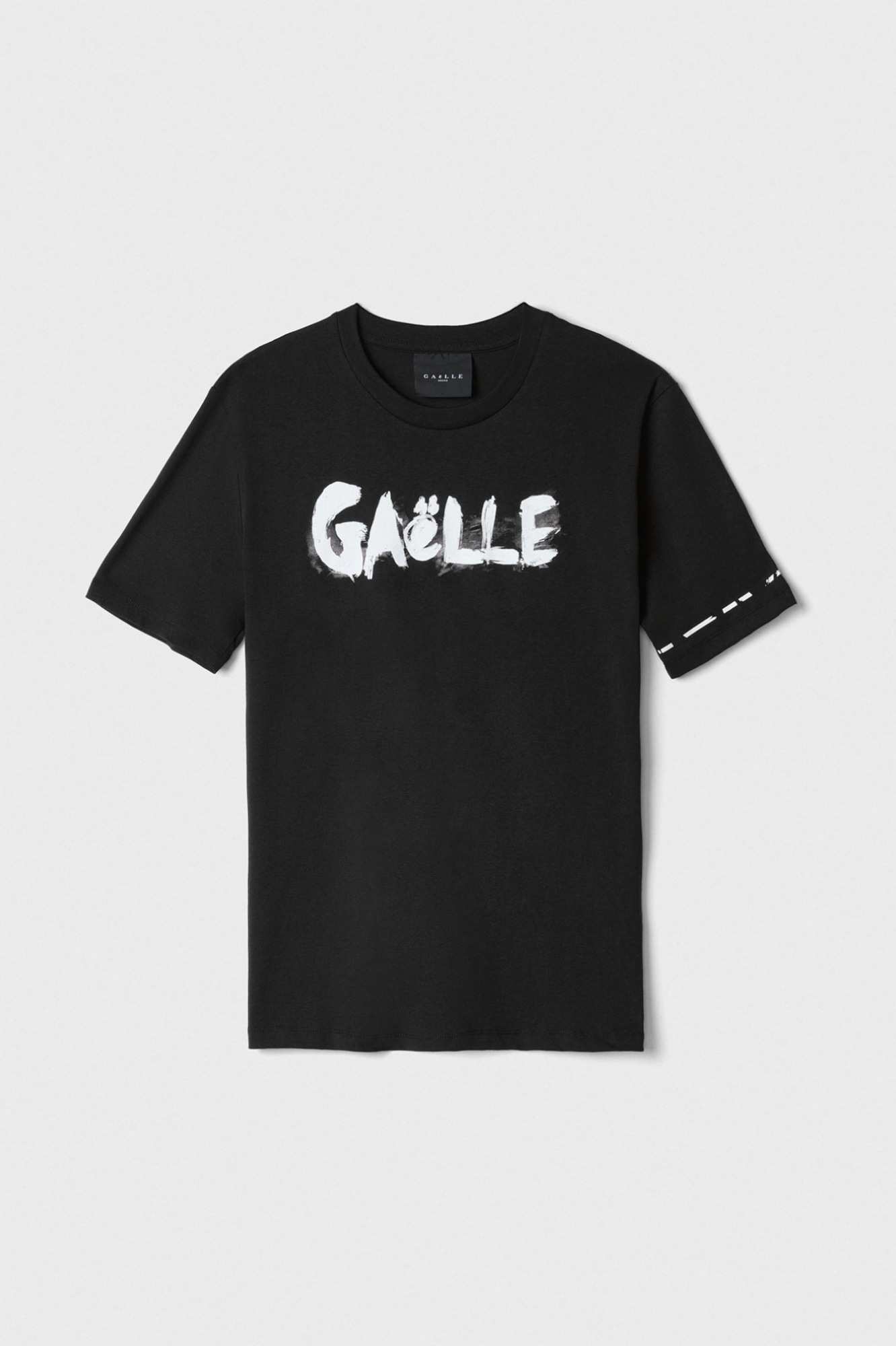 T-Shirt In Jersey Mezza Manica Basic Con Stampa • Nero