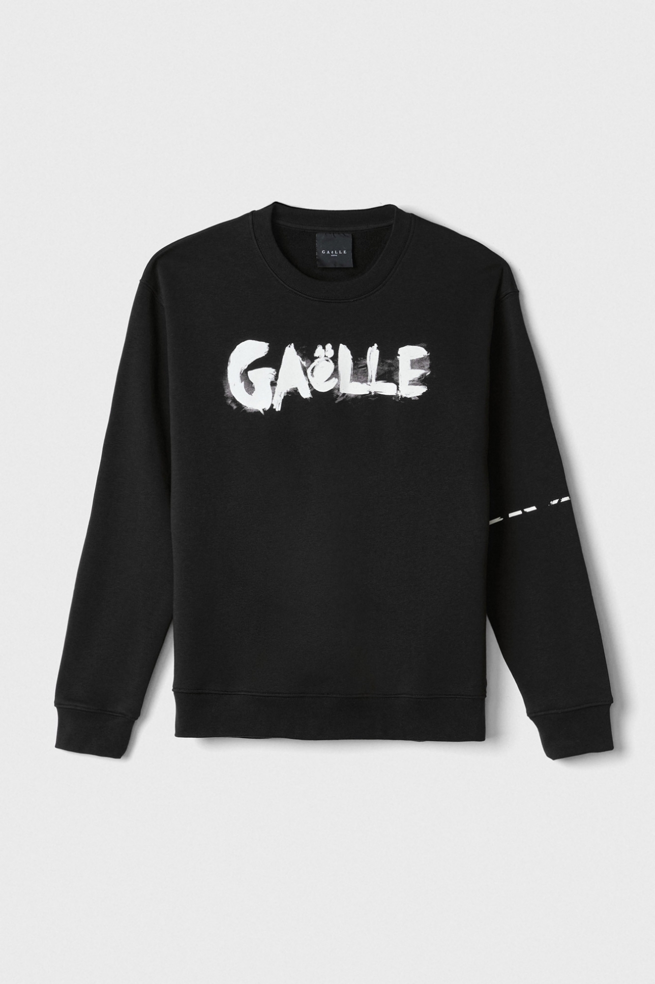 Felpa Girocollo Manica Lunga E Stampa • Nero