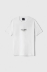 T-Shirt In Jersey Mezza Manica Basic E Stampa • Bianco