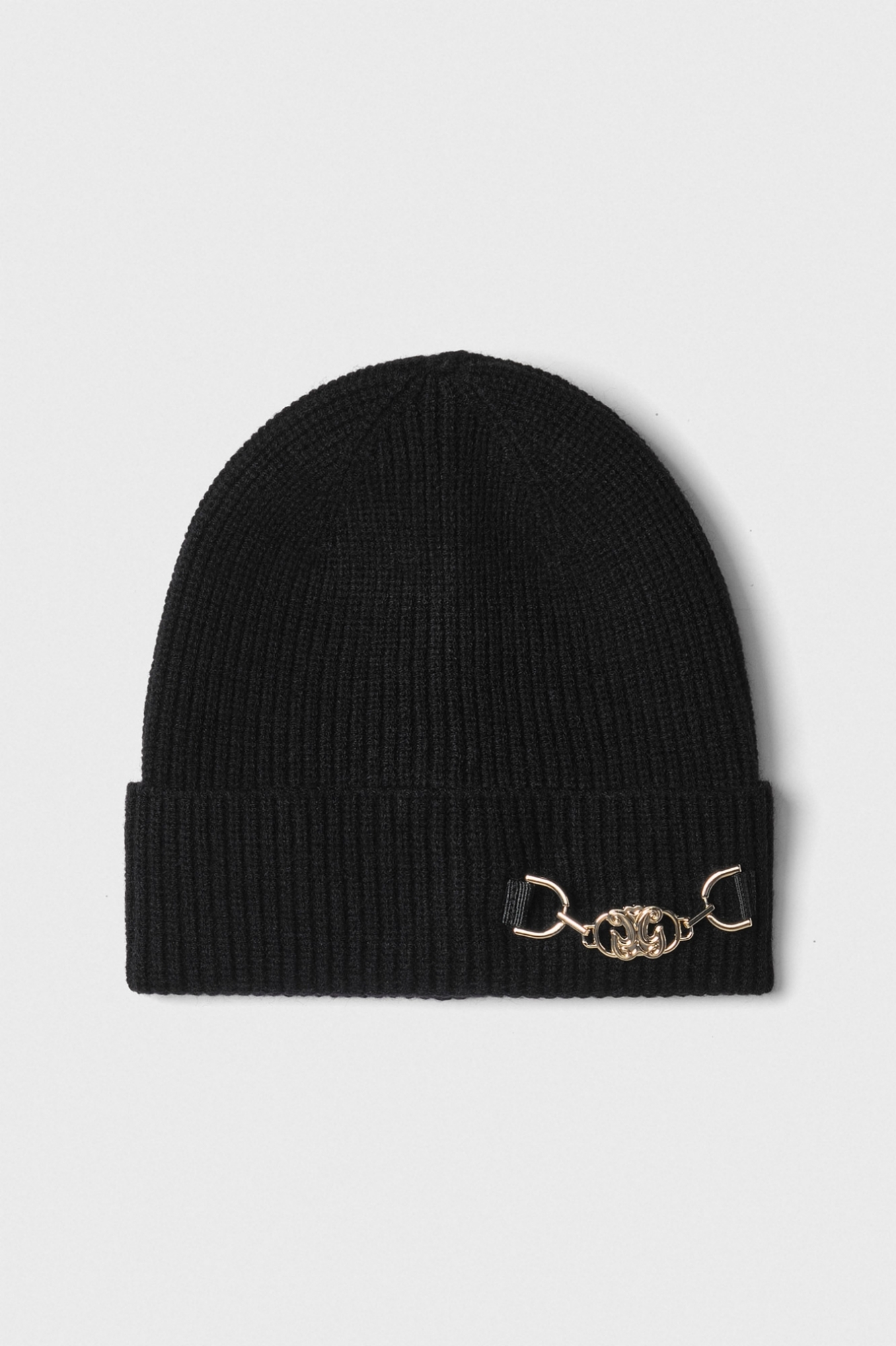 Cappellino In Maglia Con Personalizzazione Morsetto Oro • Nero