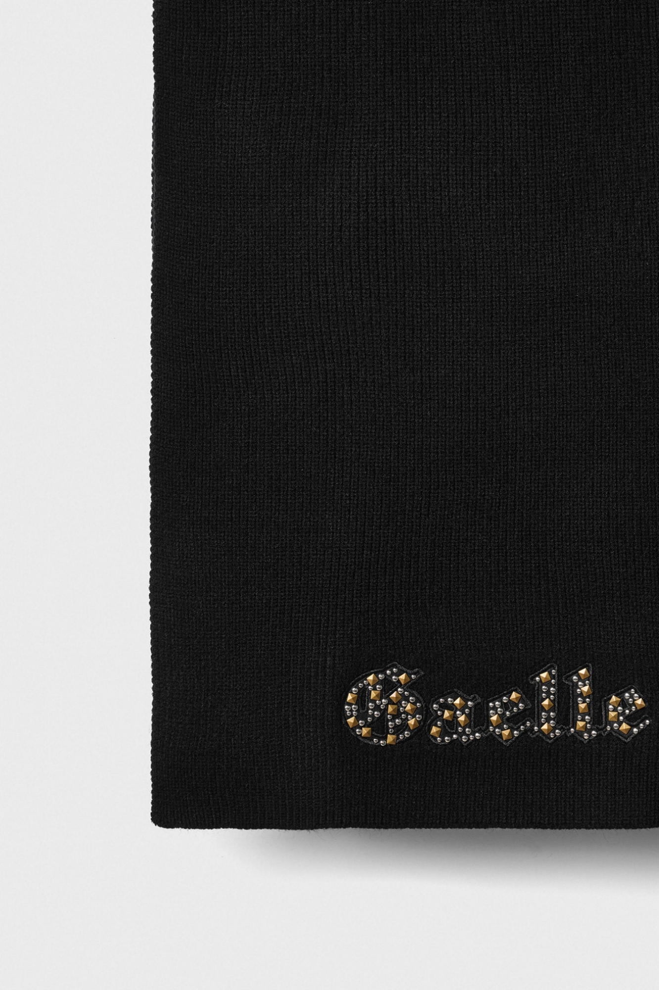 Sciarpa In Maglieria Con Logo Patch E Appl. Termo • Nero