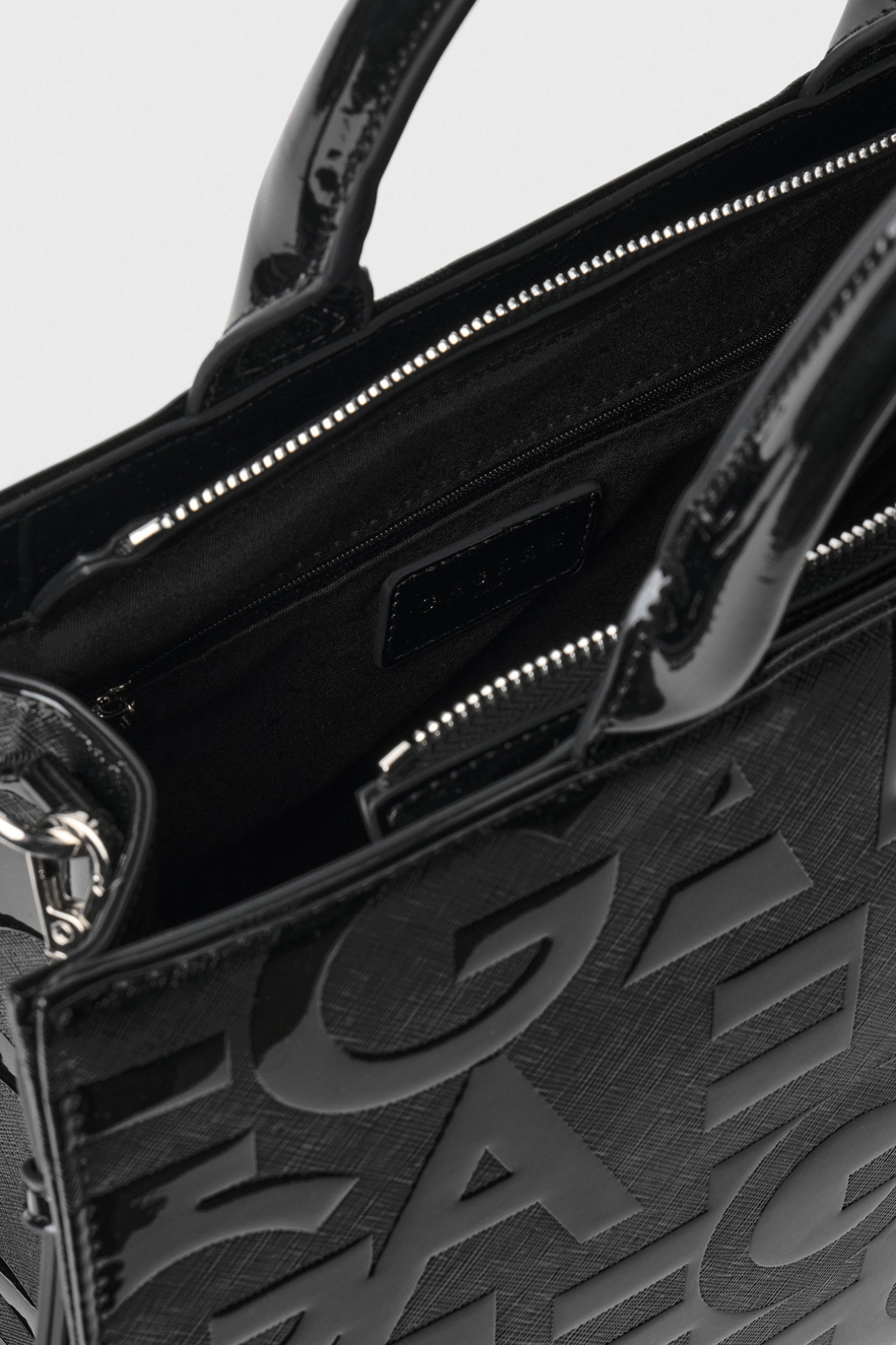 Maxi Shopper Lettering In Vernice • Nero