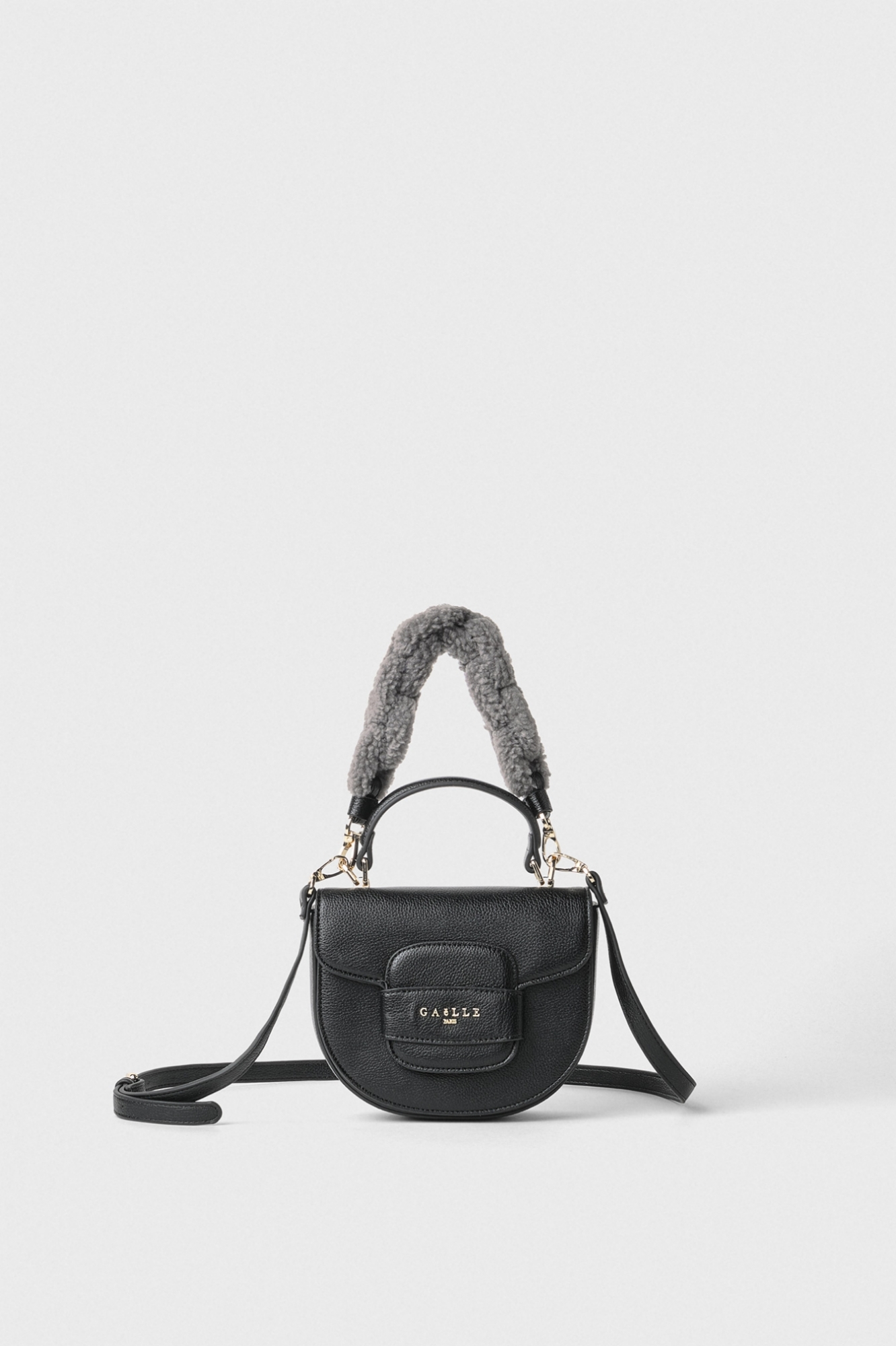 Immagine di Mini Hand Bag Con Maxi Catena Eco Montone • Nero