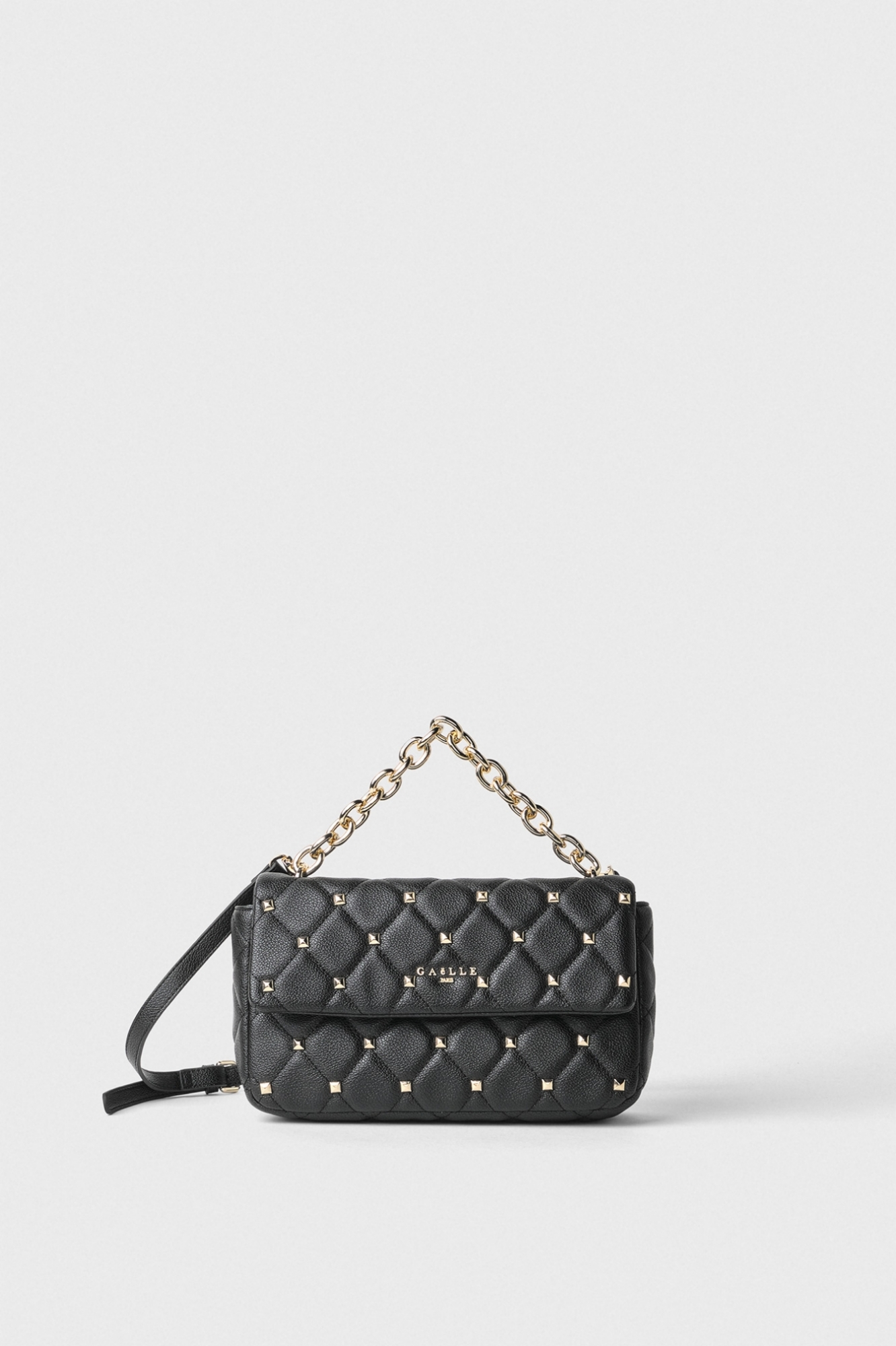 Immagine di Regular Shoulder Strap Borchia E Maxi Catena Oro • Nero