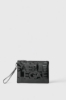 Regular Pochette Lettering Vernice • Nero