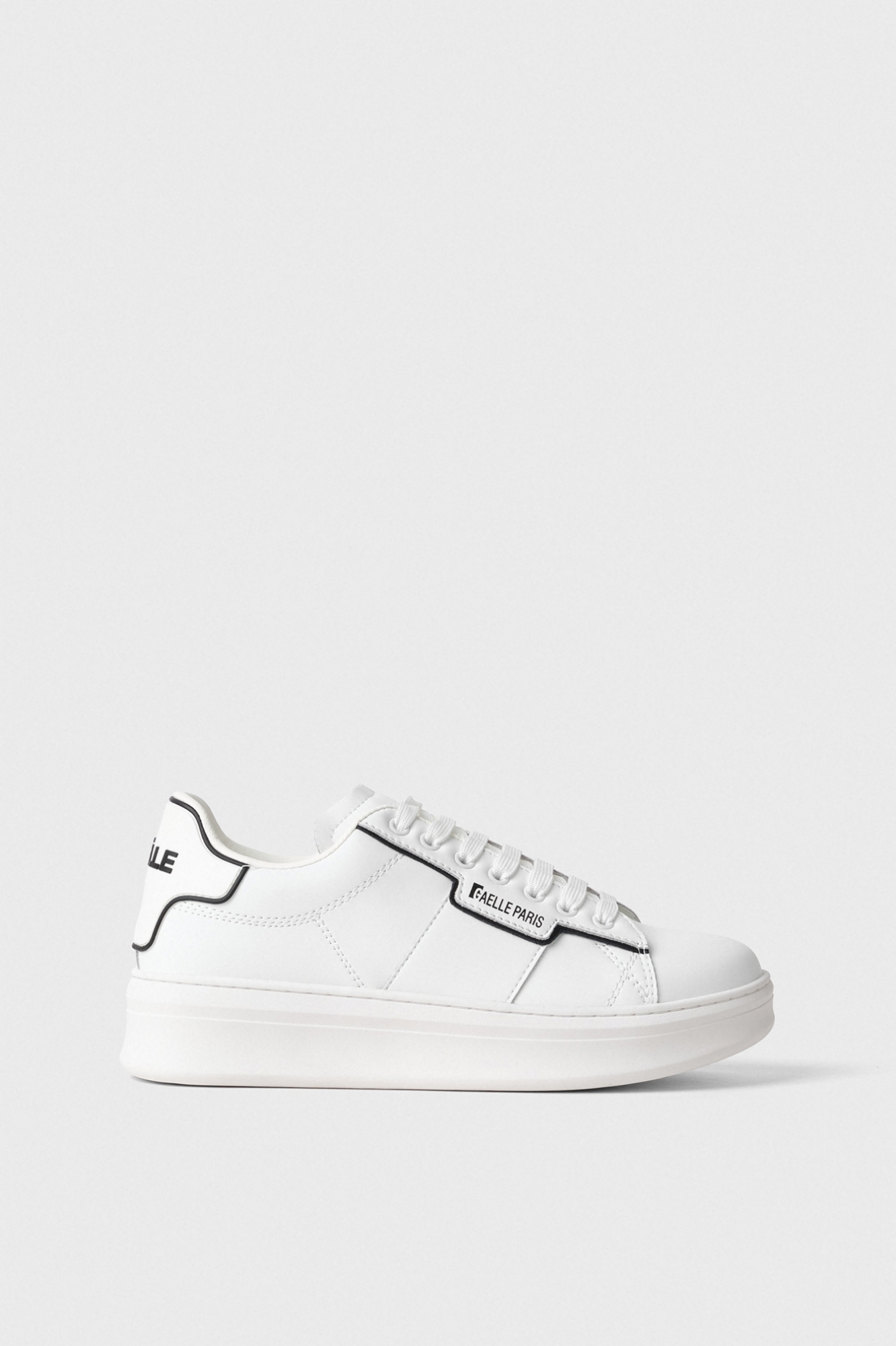 Sneakers Addict In Action Leather Con Piping • Bianco