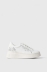 Sneakers New Addict In Action Leather Con Inserti Borchie E Perle • Bianco