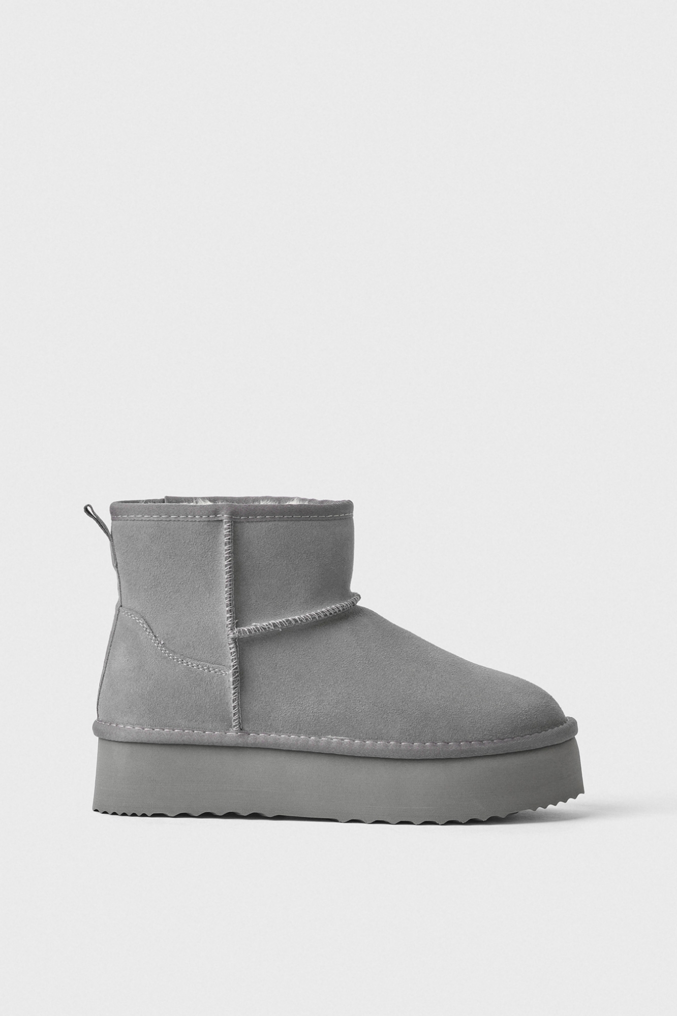 Eskimo Boot Alto In Suede Con Ecofur • Grigio