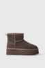 Eskimo Boot Alto In Suede Con Ecofur • Marrone