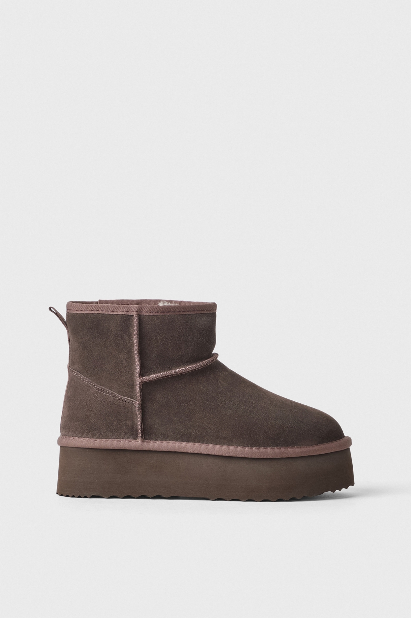Eskimo Boot Alto In Suede Con Ecofur • Marrone