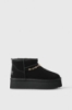 Eskimo Boots Basso In Suede E Eco Fur Con Metal Logo • Nero